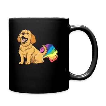 Golden Doodle Witzig Regenbogenfurz - Tasse einfarbig - Schwarz - Rechts