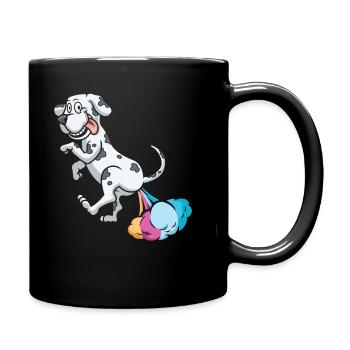 Deutsche Dogge Regenbogenfurz - Tasse einfarbig - Schwarz - Rechts