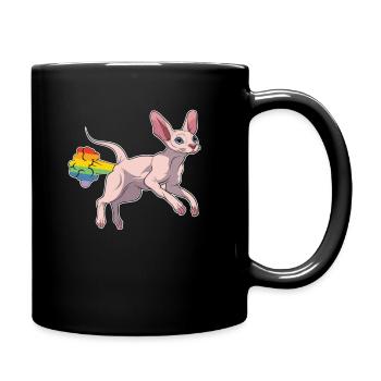 Sphynx Cat Rainbow Rainbow Fart - Full Colour Mug - black - Right