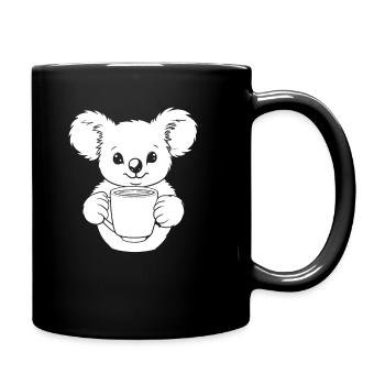 Koalabär Kaffee - Tasse einfarbig - Schwarz - Rechts
