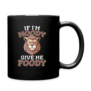 Lion Drôle Si Je Suis De Mauvaise Humeur Donnez-Moi Gourmand - Mug uni - noir - Droite