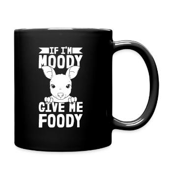 Kangaroo Funny If Im Moody Give Me Foody - Full Colour Mug - black - Right