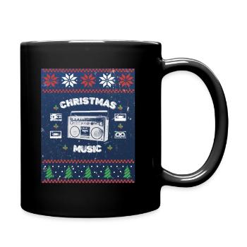 Christmas Music. Weihnachtsmusik auf Mixtapes. - Tasse einfarbig - Schwarz - Rechts