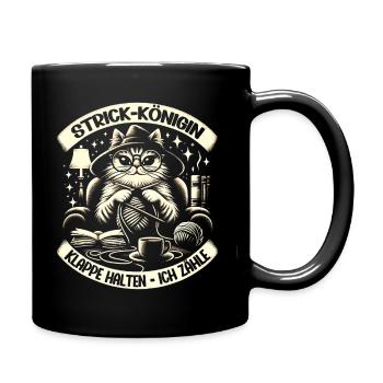 Stricken Strickerin Geschenk Wolle Geburtstag - Tasse einfarbig - Schwarz - Rechts