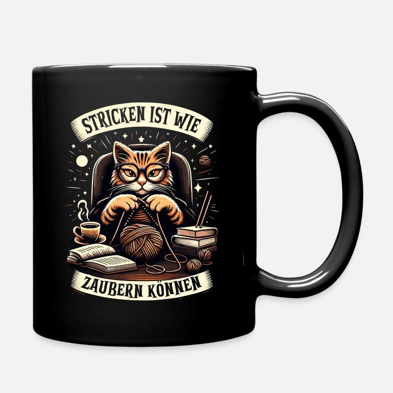 Stricken Strickerin Geschenk Wolle Geburtstag - Tasse einfarbig - Schwarz