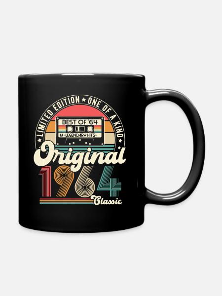 Original 1964 Retro Vintage Jahrgang Geburtstag - Tasse einfarbig - Schwarz