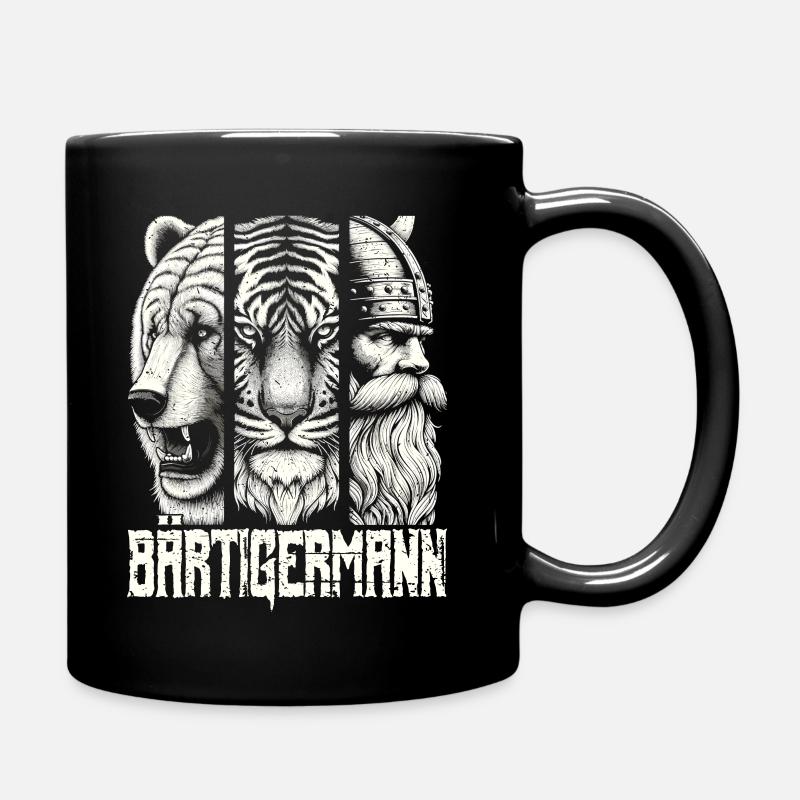 Bärtigermann Bär Tiger Mann Geschenk Bart Sprüche - Tasse einfarbig - Schwarz