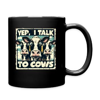 Vaches agriculteur agriculture cadeau anniversaire - Mug uni - noir - Droite