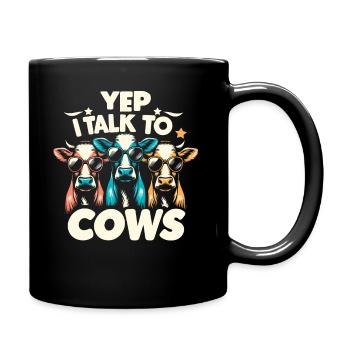 Vaches agriculteur agriculture cadeau anniversaire - Mug uni - noir - Droite