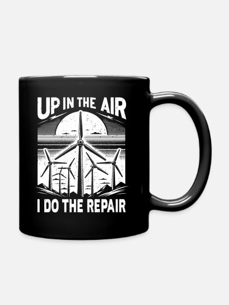 Windrad Kletterer Industriekletterer Geschenk - Tasse einfarbig - Schwarz