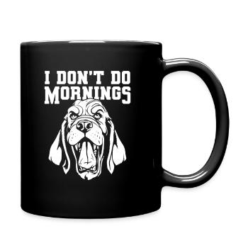 Bassett Chien Drôle Je Ne Fais Pas De Matins - Mug uni - noir - Droite