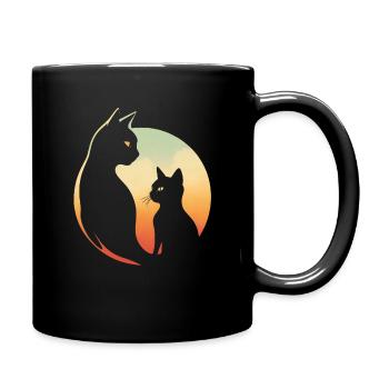 Magic Gaze: The Cat and its Shadow - Full Colour Mug - black - Right