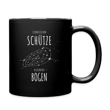 Sternzeichen Schütze Aszendent Bogen - Tasse einfarbig - Schwarz - Rechts