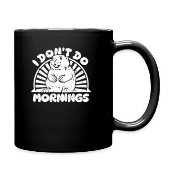 Beaver Funny I Don't Do Mornings - Full Colour Mug - black - Right