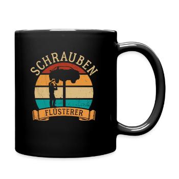 Schrauben Flüsterer Schrauber Mechaniker Kfz - Tasse einfarbig - Schwarz - Rechts