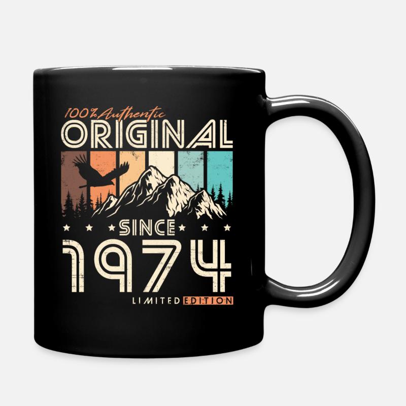 Original 1974 Vintage Retro Geburtstag Geschenk - Tasse einfarbig - Schwarz