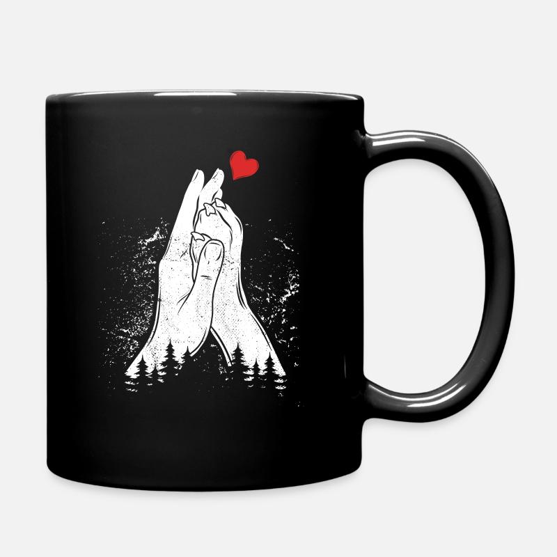 Coeur + Main + Patte de Chien - High Five - Fan de chien - Mug uni - noir