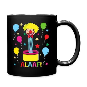 Alaaf Kölner Karneval Kostüm Clown lustig bunt - Tasse einfarbig - Schwarz - Rechts