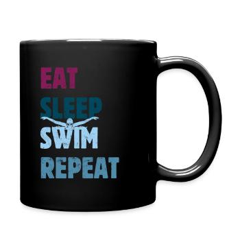 Eat Sleep Swim Repeat - Papillon - Dolphin Style - Mug uni - noir - Droite