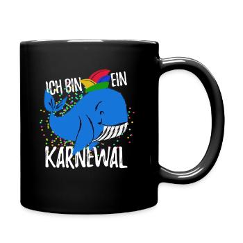Ich bin ein Karnewal - Fasching + Konfetti Spruch - Tasse einfarbig - Schwarz - Rechts