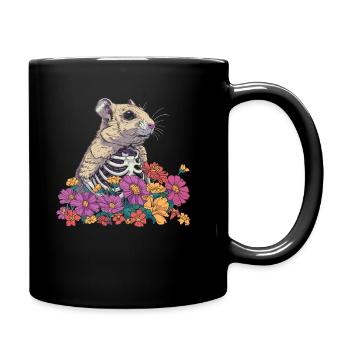 Hamster Gold Hamster Flower Skeleton Flower Animal - Full Colour Mug - black - Right