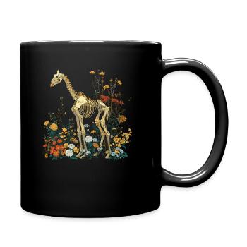 Giraffe Flower Skeleton Flower Animal - Full Colour Mug - black - Right