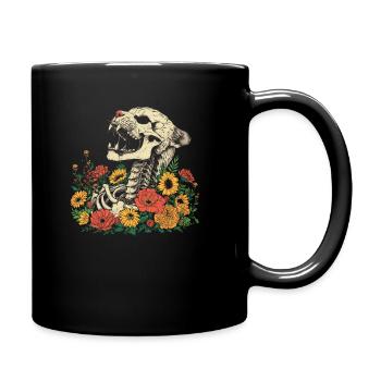 Cheetah Flower Skeleton Flower Animal - Full Colour Mug - black - Right