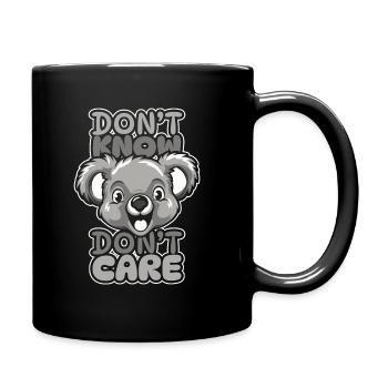 Koala Bear Funny Don't Know Dont Care - Full Colour Mug - black - Right