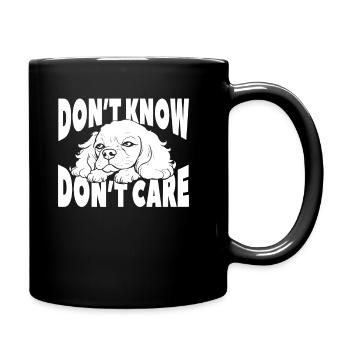 King Charles Cavalier Drôle Ne Pas Savoir Ne Pas Se Soucier - Mug uni - noir - Droite