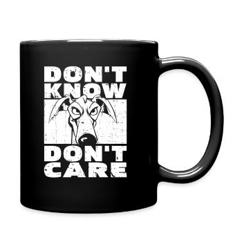 Greyhound Greyhound Funny Dont Know Don't Care - Full Colour Mug - black - Right