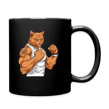Katze I Love Mom - Tasse einfarbig - Schwarz - Rechts