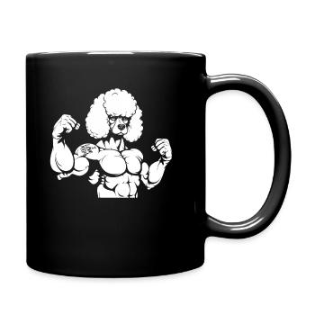 Caniche biceps tatouage j’aime maman - Mug uni - noir - Droite