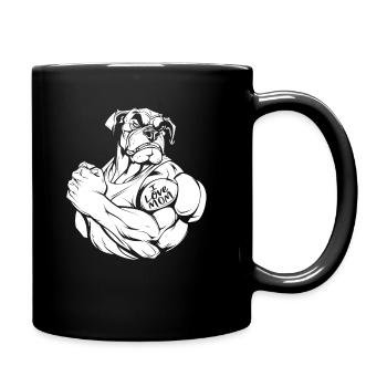 Bulldog Biceps Tattoo I Love Mom - Full Colour Mug - black - Right