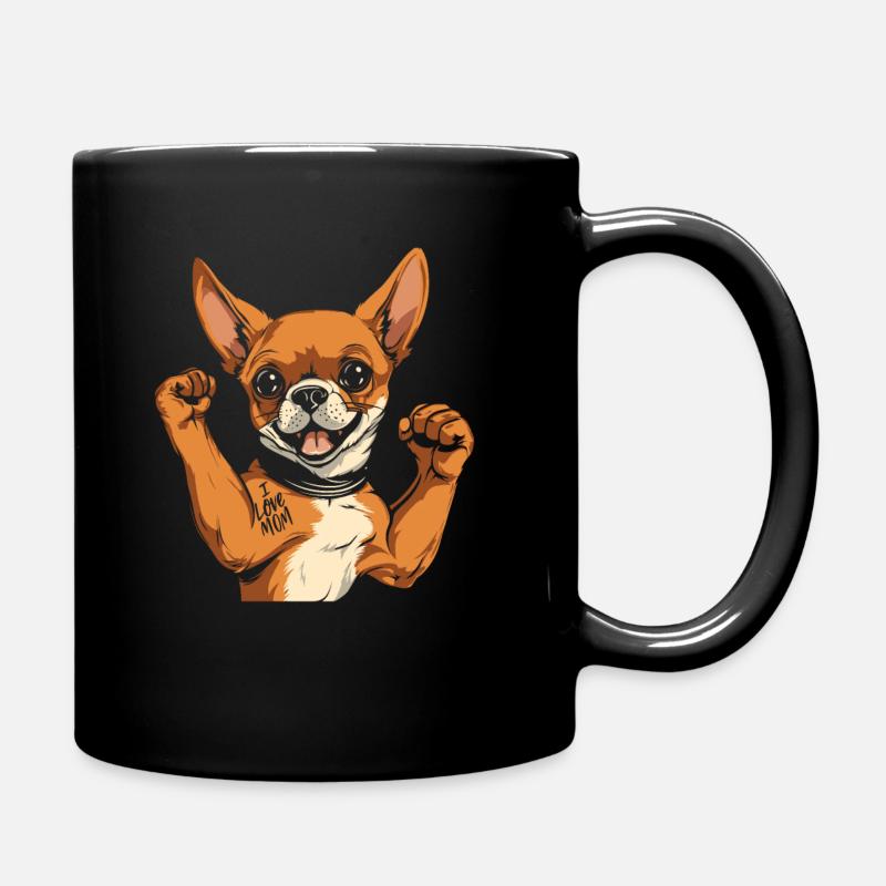 Chihuahua I Love Mom - Tasse einfarbig - Schwarz