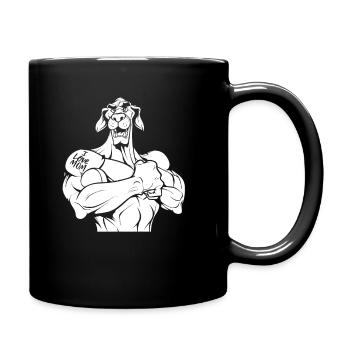 Deutsche Dogge Bizeps Tattoo I Love Mom - Tasse einfarbig - Schwarz - Rechts