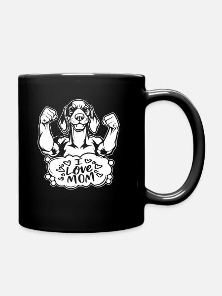 Dackel teckel j’aime maman - Mug uni - noir