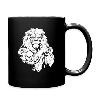 Lion biceps tatouage j’aime papa - Mug uni - noir - Droite