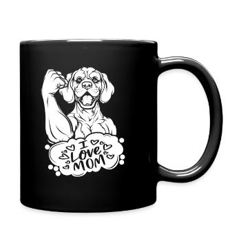 Brittany Spaniel I Love Dad - Full Colour Mug - black - Right