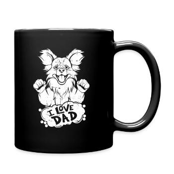 Papillon I Love Dad - Tasse einfarbig - Schwarz - Rechts
