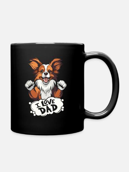 Papillon I Love Dad - Tasse einfarbig - Schwarz
