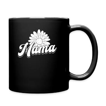 Gänseblume Mama Mutter Daisy Mom - Tasse einfarbig - Schwarz - Rechts