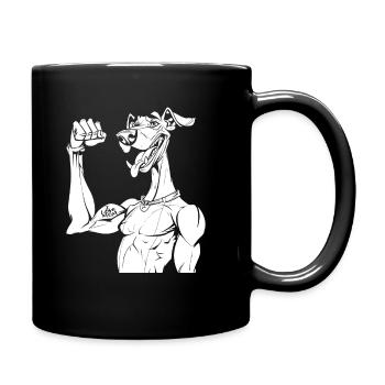 Greyhound Greyhound Biceps Tattoo I Love Mom - Full Colour Mug - black - Right