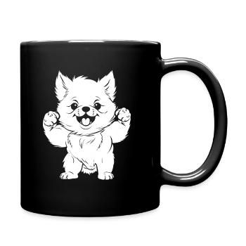 Pomeranian - Full Colour Mug - black - Right