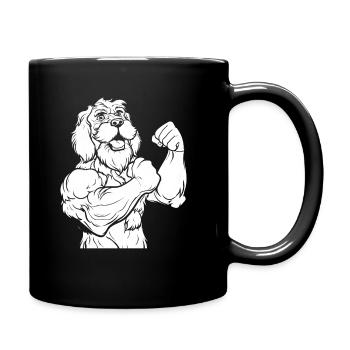 Fitness Goldener Doodle Hund - Tasse einfarbig - Schwarz - Rechts