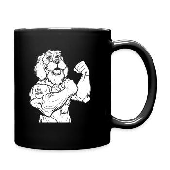 Golden Doodle Bizeps Tattoo I Love Mom - Tasse einfarbig - Schwarz - Rechts