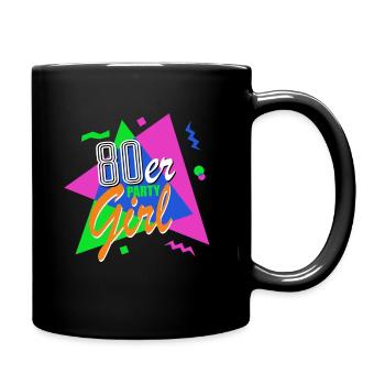 80s Party Girl - 80s - Colorful + Crazy - Full Colour Mug - black - Right