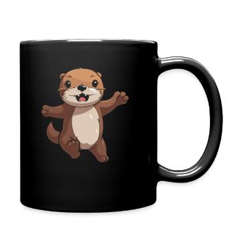 Loutre - Mug uni - noir - Droite