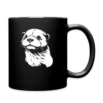 Loutre - Mug uni - noir - Droite