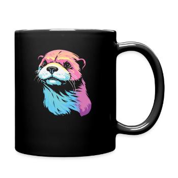 Loutre - Mug uni - noir - Droite