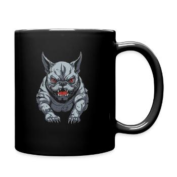 French Bulldog Wütend - Tasse einfarbig - Schwarz - Rechts